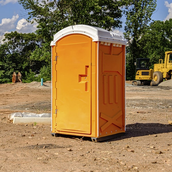 how often are the porta potties cleaned and serviced during a rental period in Alledonia OH